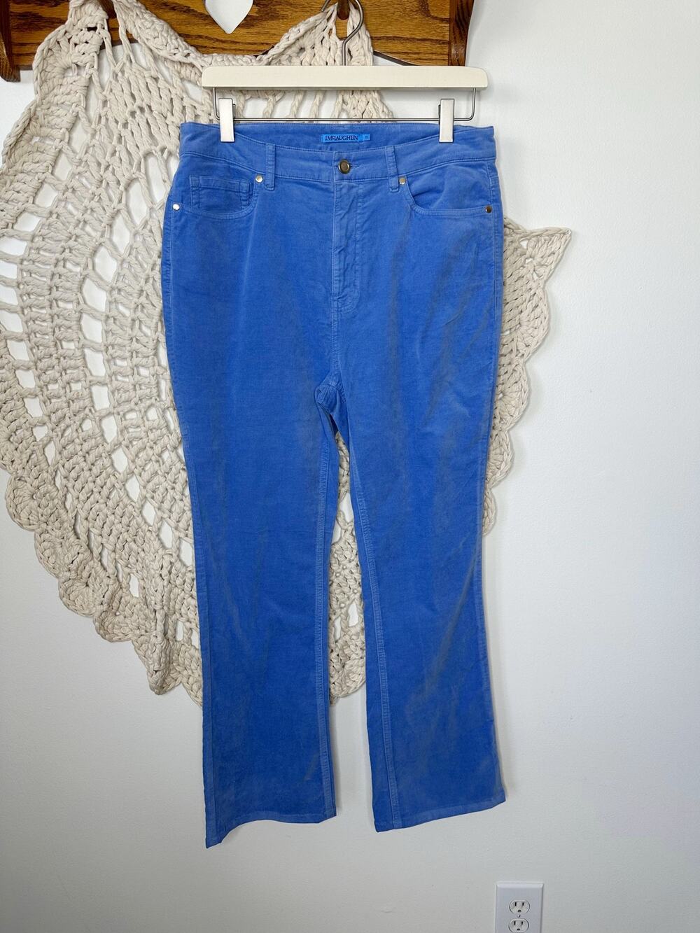 J.McLaughlin Milburn Velvet Jeans In Mid Blue Size 10